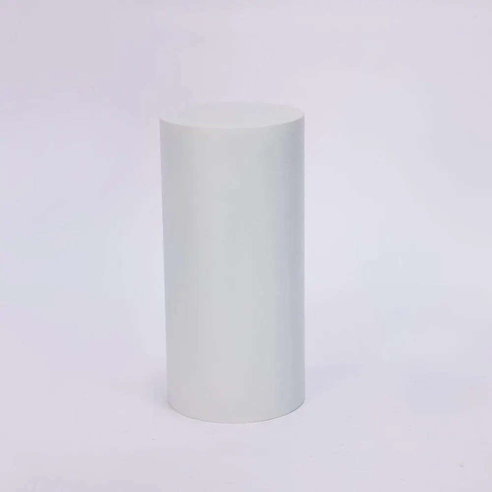 Plinth White Iron Round 36cm x 75cm HIRE