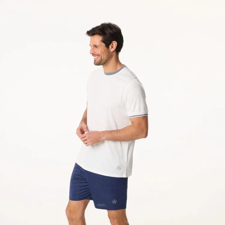 NMA Men's Micro Jacquard Short Sleeve Tee White