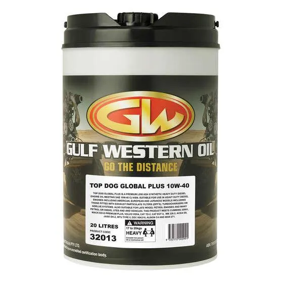 Gulf Western Top Dog Global Plus Engine Oil 10W-40 20 Litre