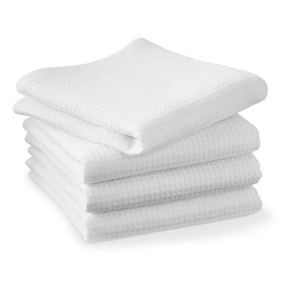 Williams Sonoma Super Absorbent Waffle Weave Tea Towels, Set of 4, White