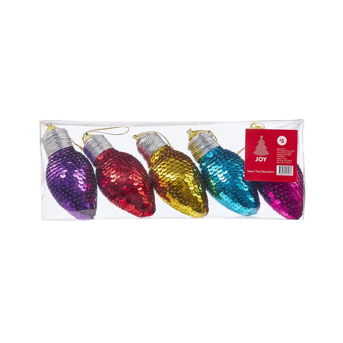 Christmas Tree DecorationTraditional Bauble Lights 5pk