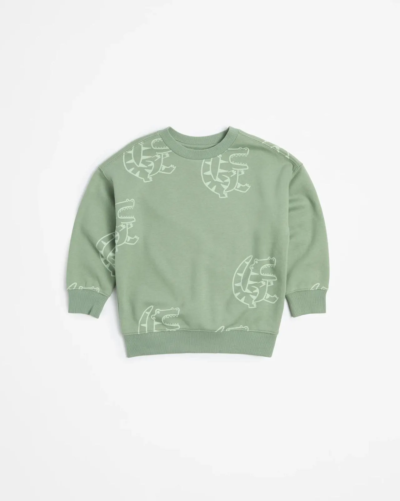 Oversize Fleece Jumper - Green Croc
