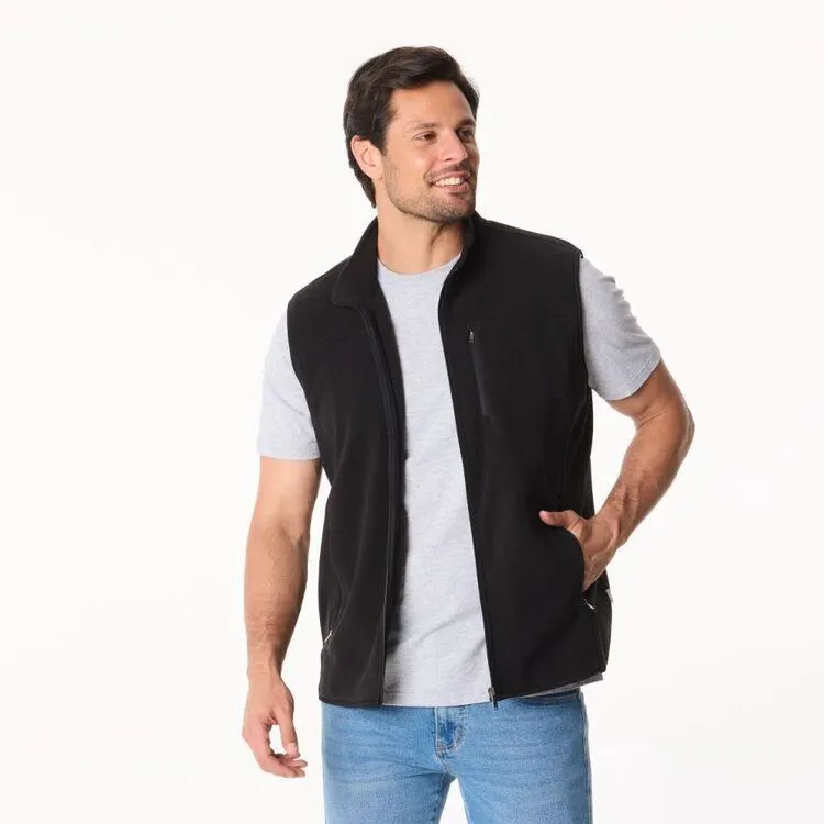 JC Lanyon Men's Odin Polar Fleece Vest Black