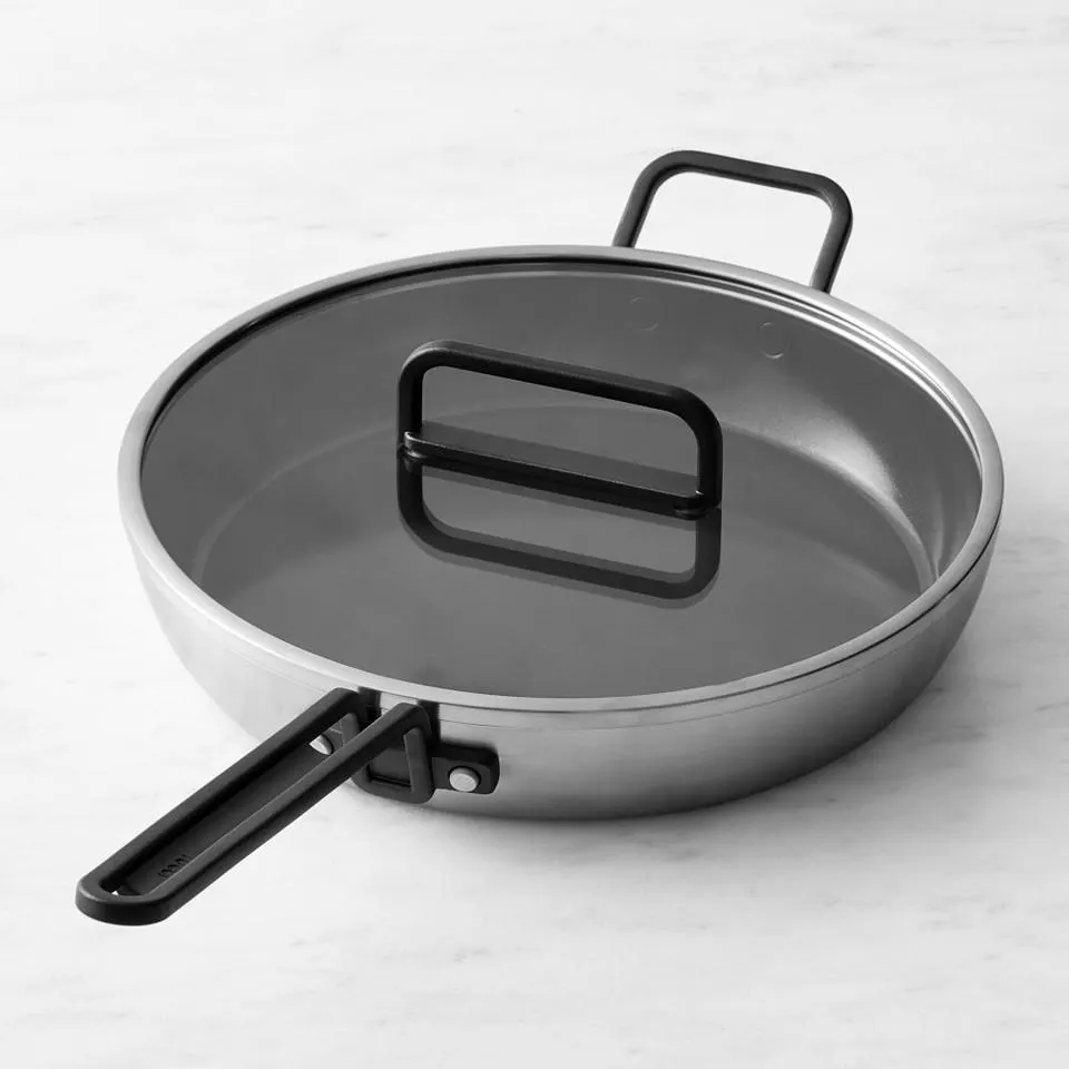 GreenPan™ Stanley Tucci™ Stainless Steel Ceramic Non-Stick Covered Frying Pan, 30 cm