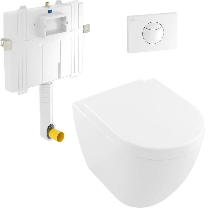 Villeroy & Boch SUBWAY3TWISTFLUSHSUITE Subway 3.0 Wall Faced Toilet and Cistern - Back Entry / S Trap
