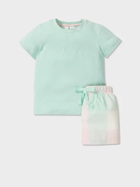 Jnr Girls Short Check Pj Set