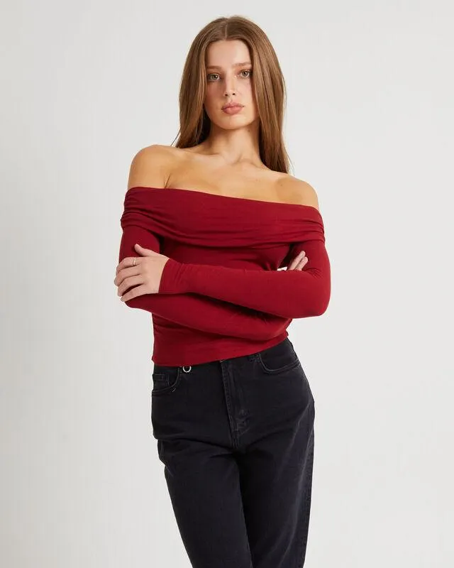 Kia Cold Shoulder Ruch Top