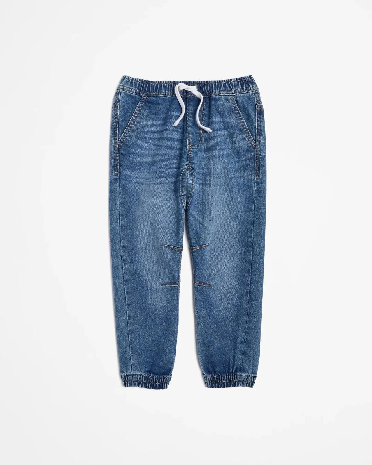 Pull On Denim Jogger Jean - Mid Wash