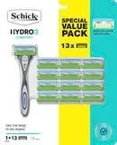 Schick Hydro3 Comfort Razor + 13 Refill Blades