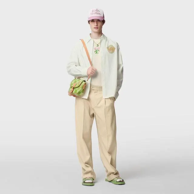 Monogram Printed Long-Sleeved Cotton Shirt