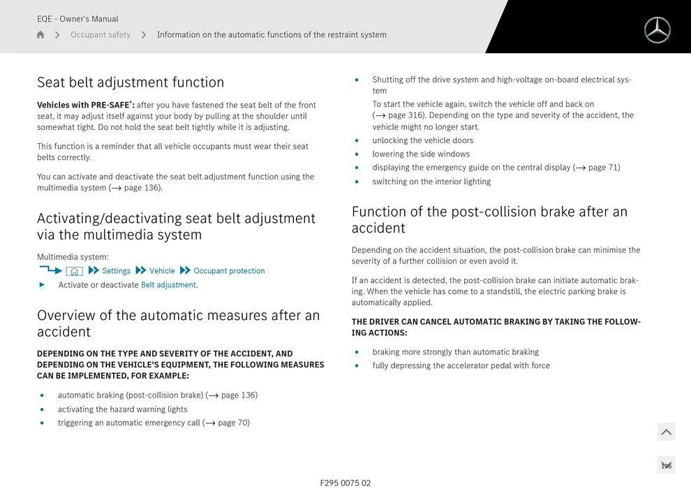 EQE Sedan - Catalogue valid from 11 September to 11 September 2025 - page 136