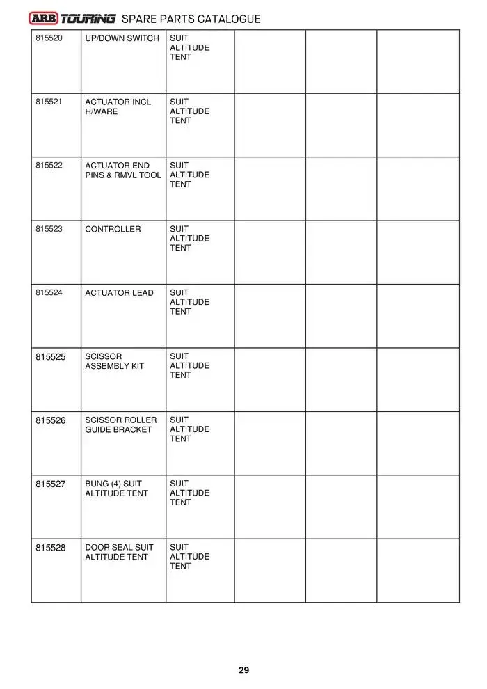 ARB Touring Spare Parts Catalogue - Catalogue valid from 14 March to 31 March 2025 - page 29