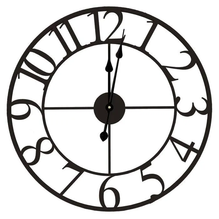 Tempus 60cm Metal Wall Clock - Classic Black - 60cm Black
