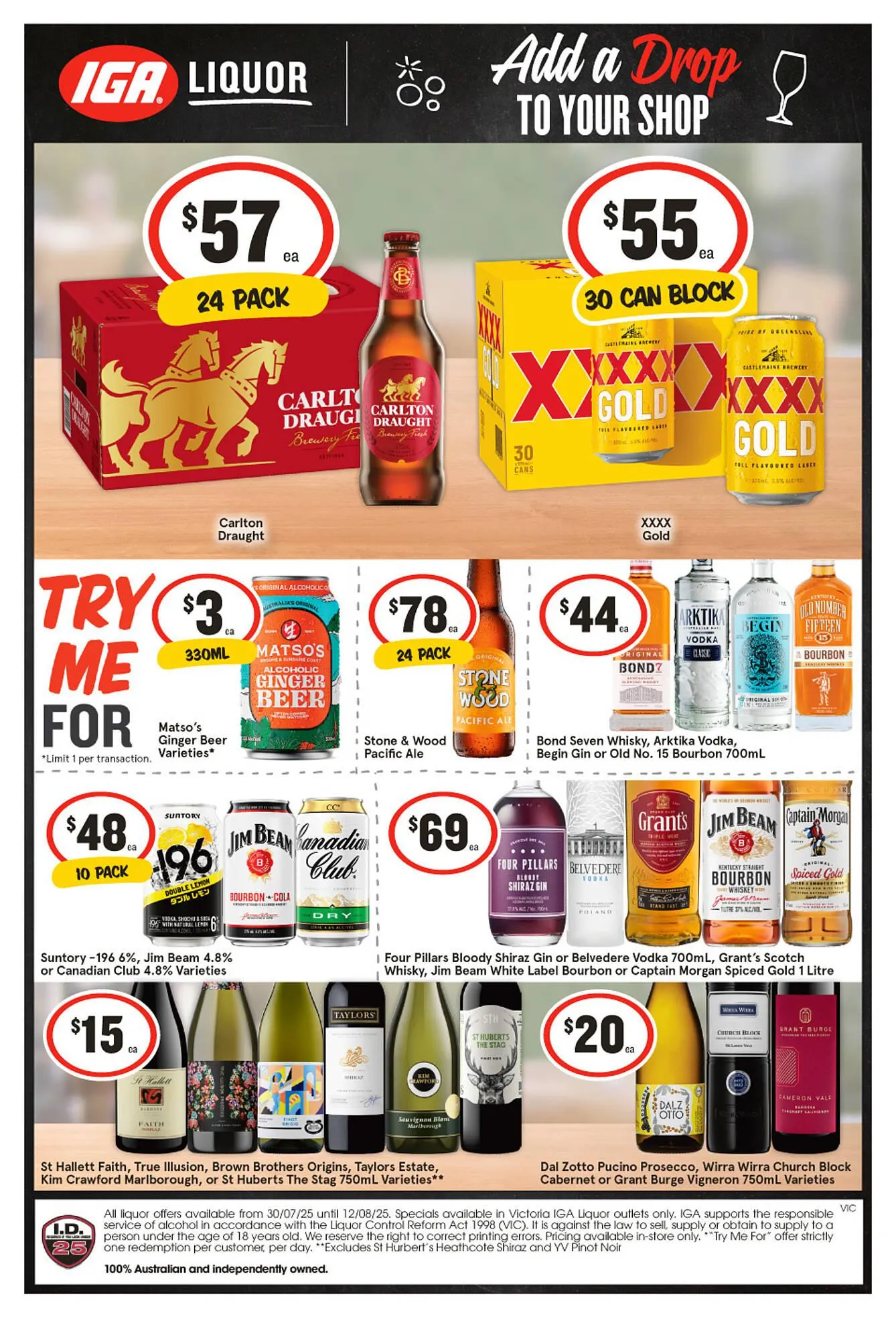 IGA Liquor catalogue - Catalogue valid from 30 July to 5 August 2025 - page 1