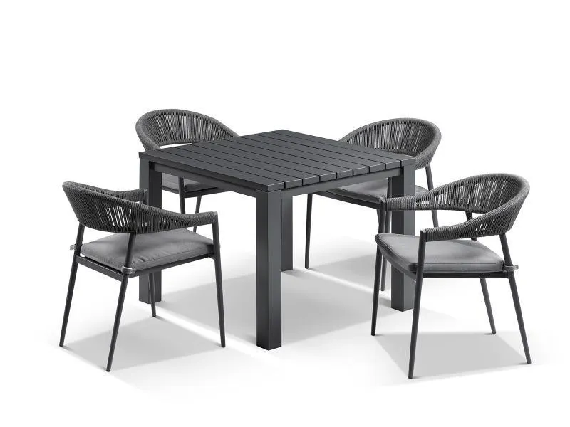 Adele table with Nivala Chairs 5pc Outdoor Dining Setting