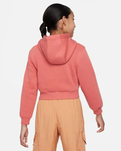 Girls Nike Sportswear Club Fleece Crop Hoodie Hbr