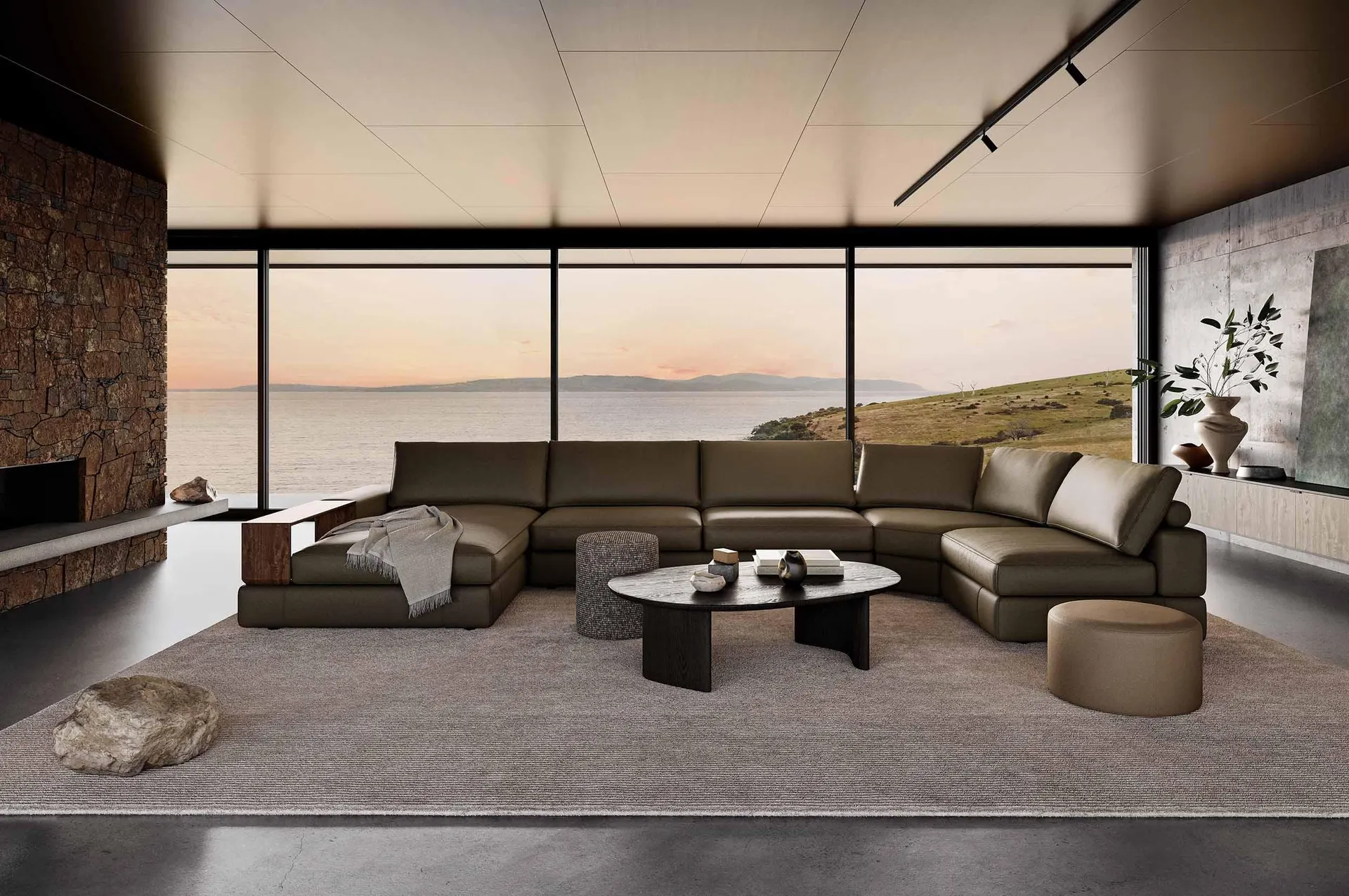 Jasper Curve Sofa 6-Seater with Chaise