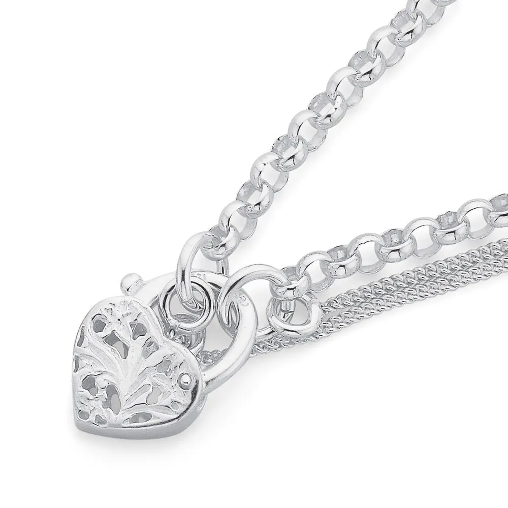 Sterling Silver 19cm Belcher Padlock