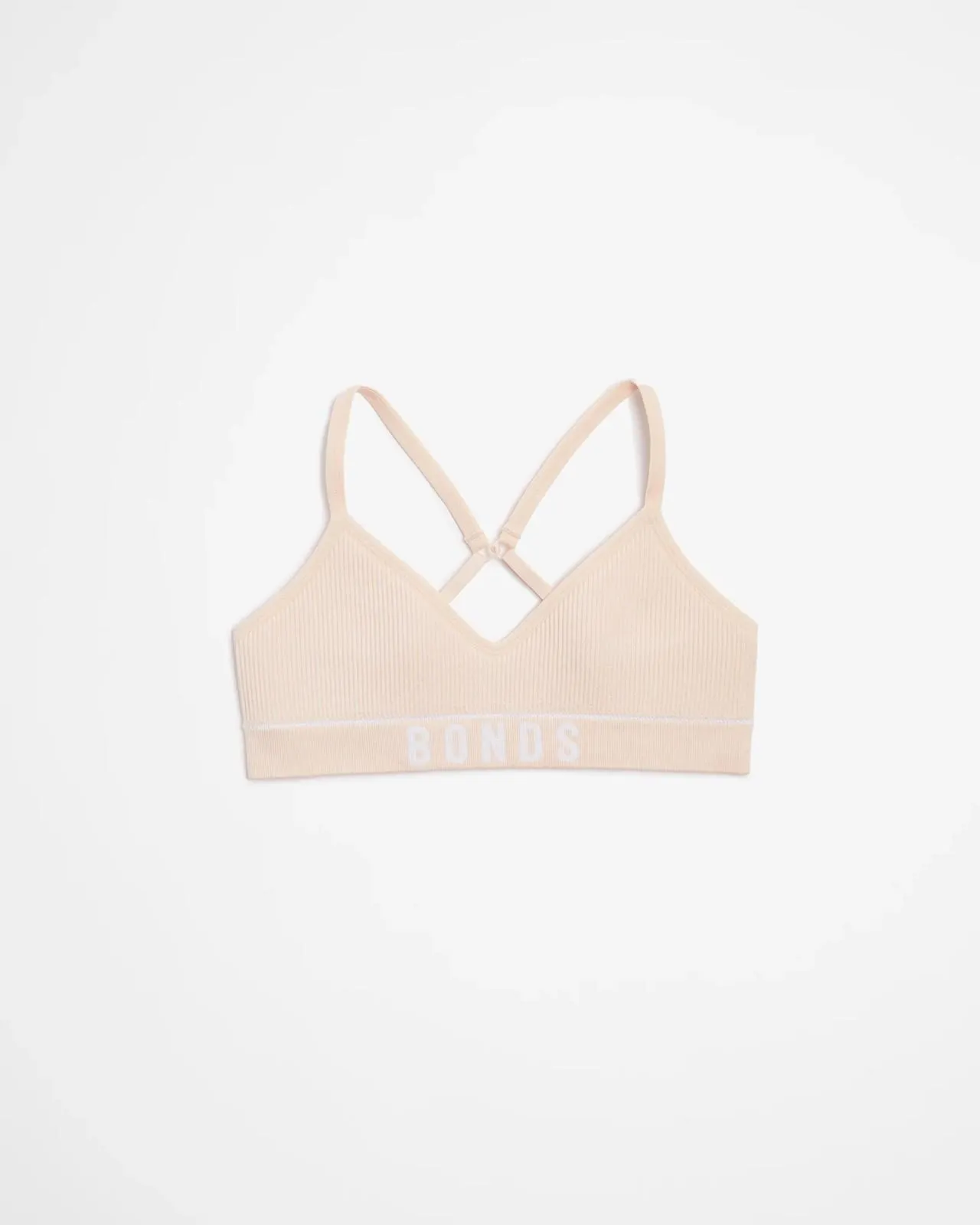 Bonds Girls Retro Rib Contour Crop - Nude