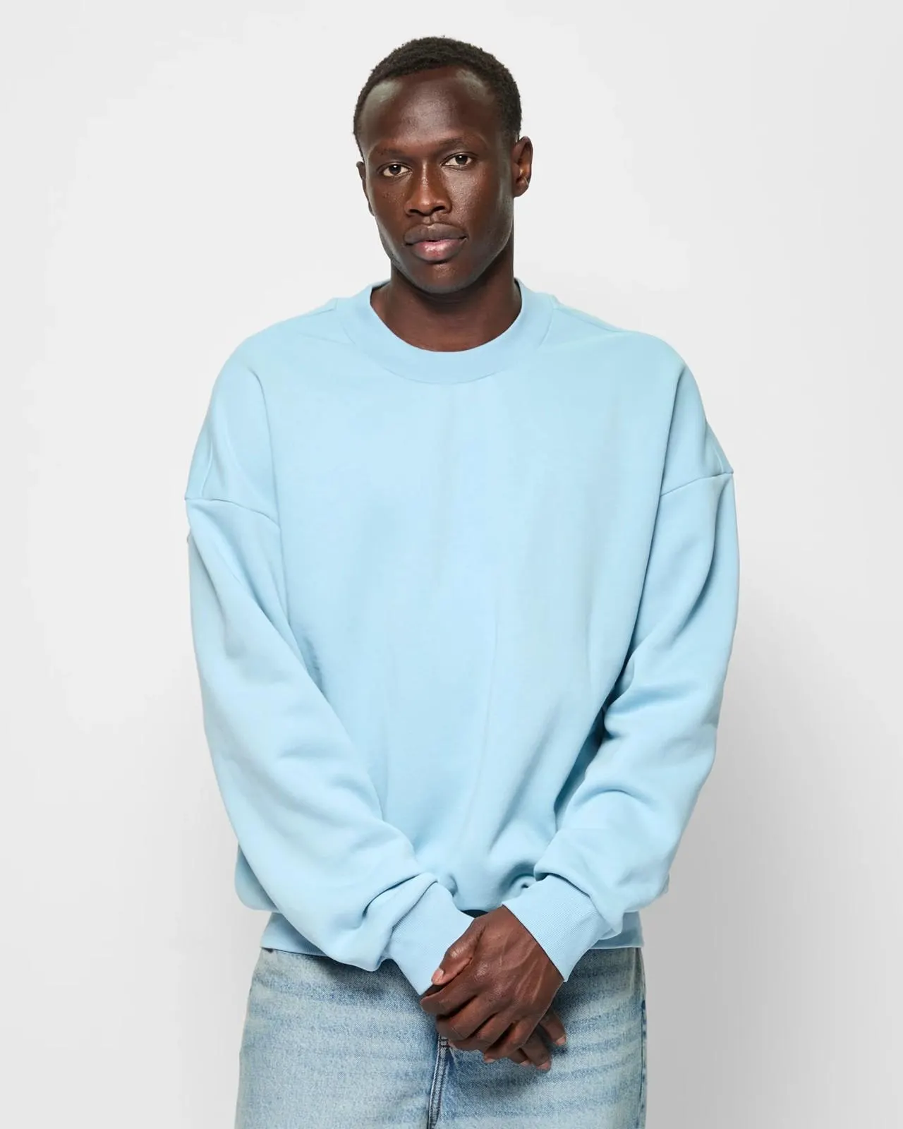 Oversized Fleece Crew Jumper - Commons - Light Blue