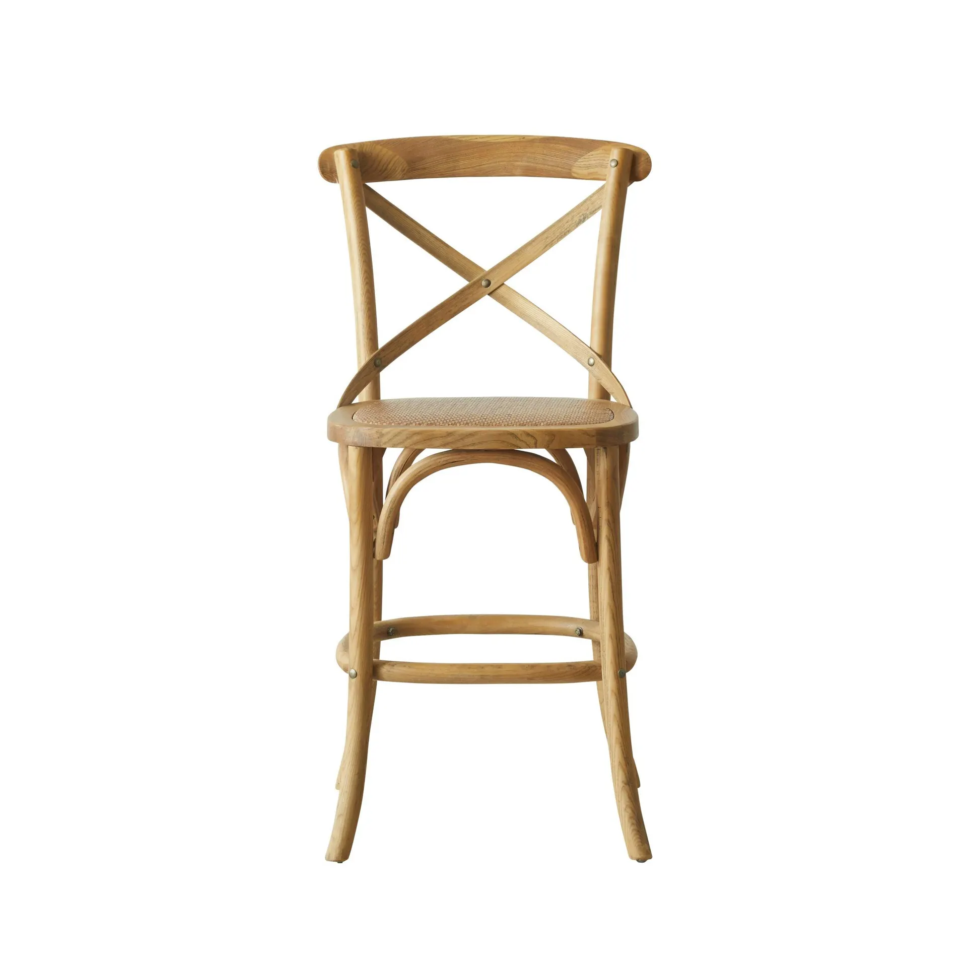 Provincial Cross Back Dining Stool Natural Oak