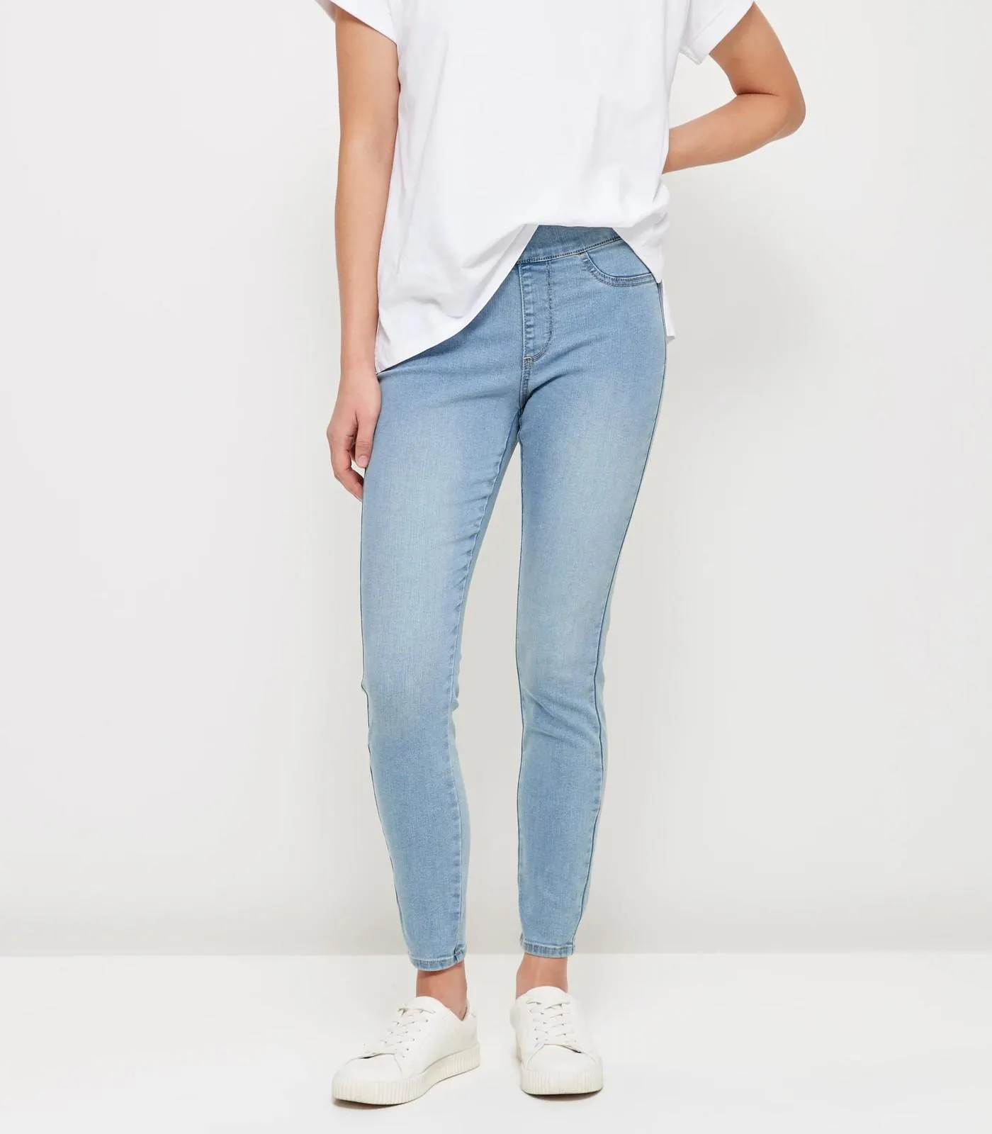 Lydia High Rise Ankle Length Denim Jeggings - PaleIndigo