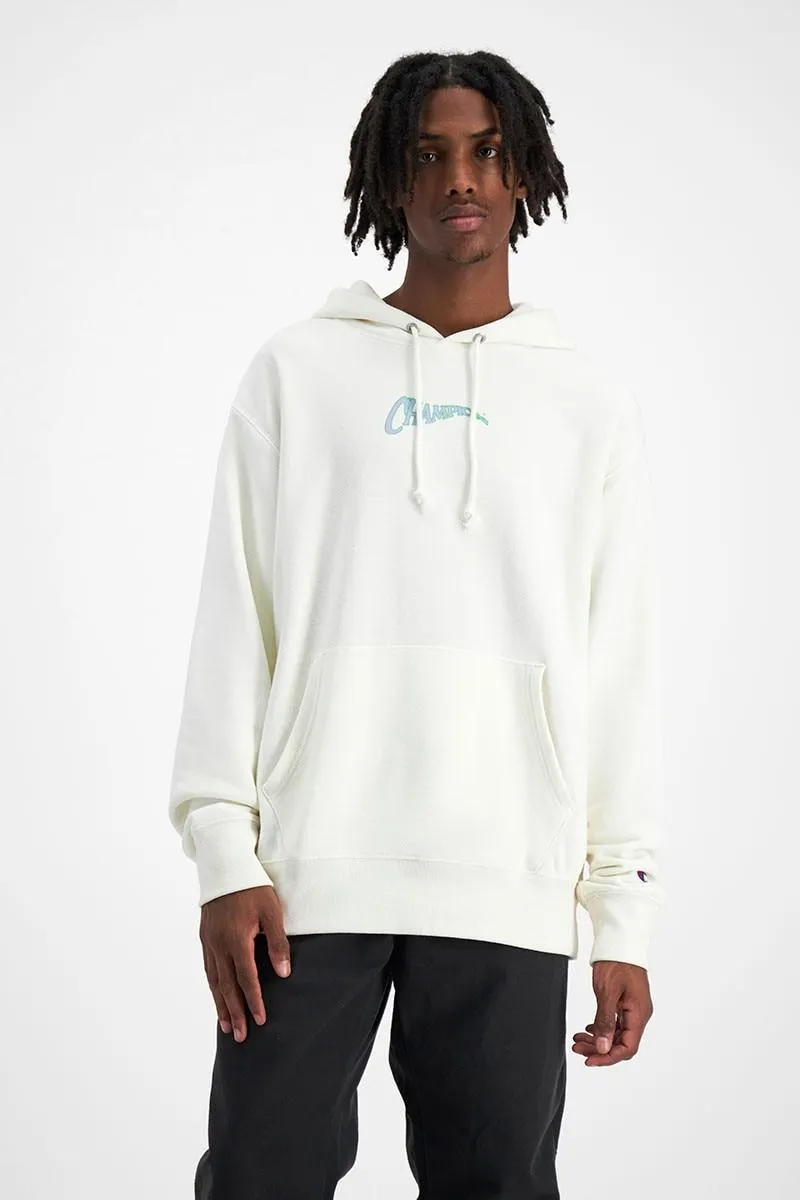 Reverse Weave Terry Wavy Logo Hoodie