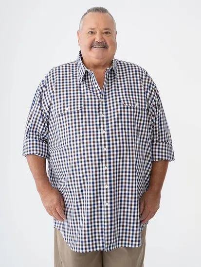 Big Mens Long Sleeve Bisley Shirt Brown