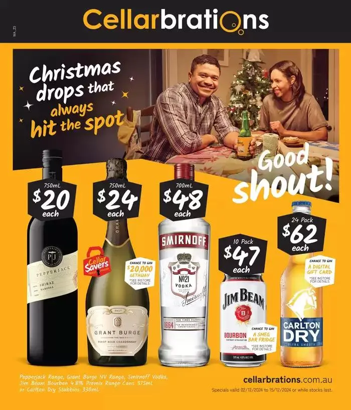 Christmas Drops That Always Hit The Spot 02/12 - Catalogue valid from 2 December to 15 December 2024 - page 1