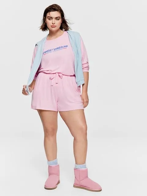 P.A. Plus Pink Marle Fuzzy Mid Short