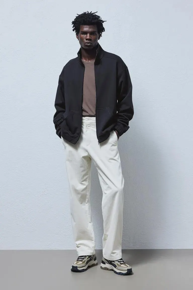 Relaxed Fit Zip Up Jacket