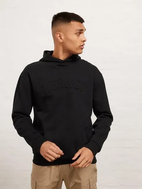 Black Embossed Legacy Hoodie