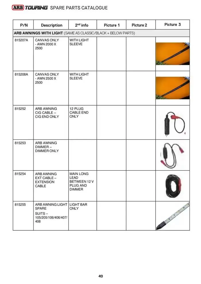 ARB Touring Spare Parts Catalogue - Catalogue valid from 14 March to 31 March 2025 - page 40