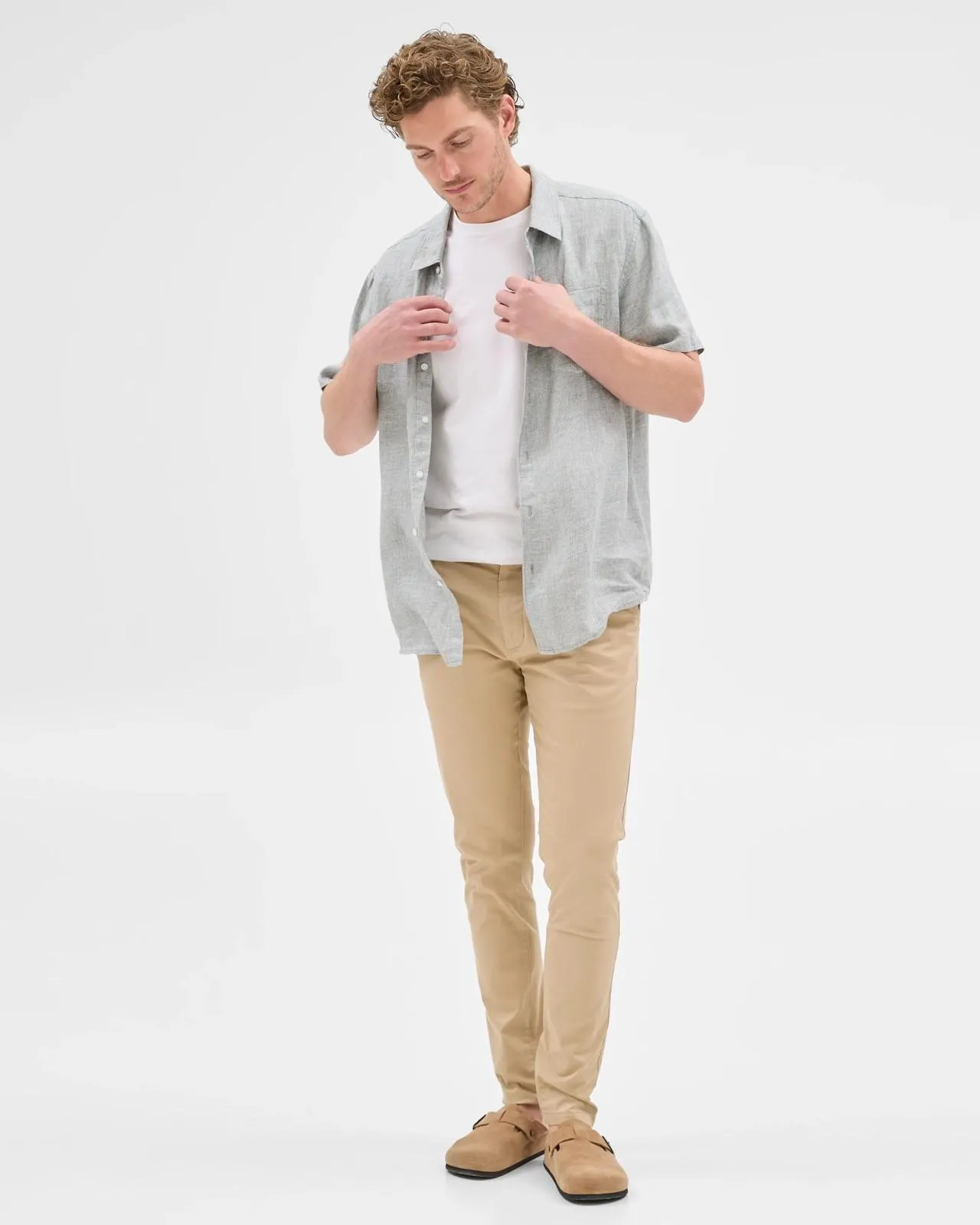 Australian Cotton Skinny Chino Pants - Tan