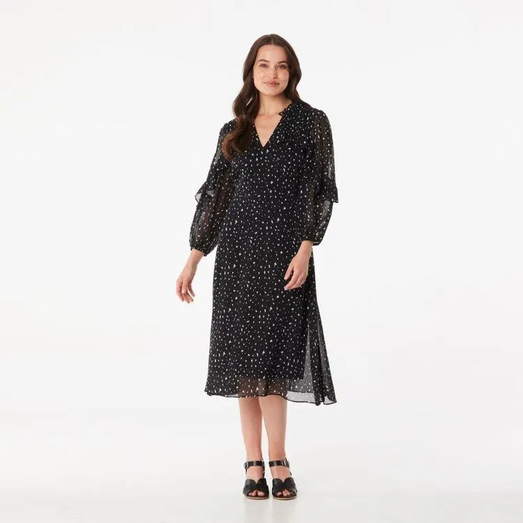 Leona Edmiston Ruby Women’s Starflower Ruffle Neck Dress Multicoloured