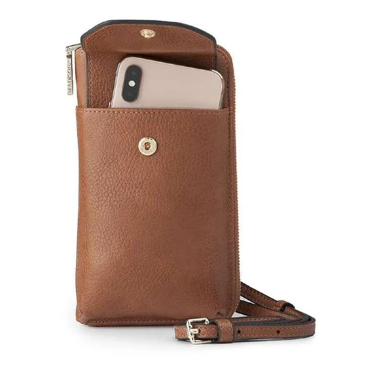 Madison Women's Hallie Large Tech/Wallet Crossbody Bag Dark Tan