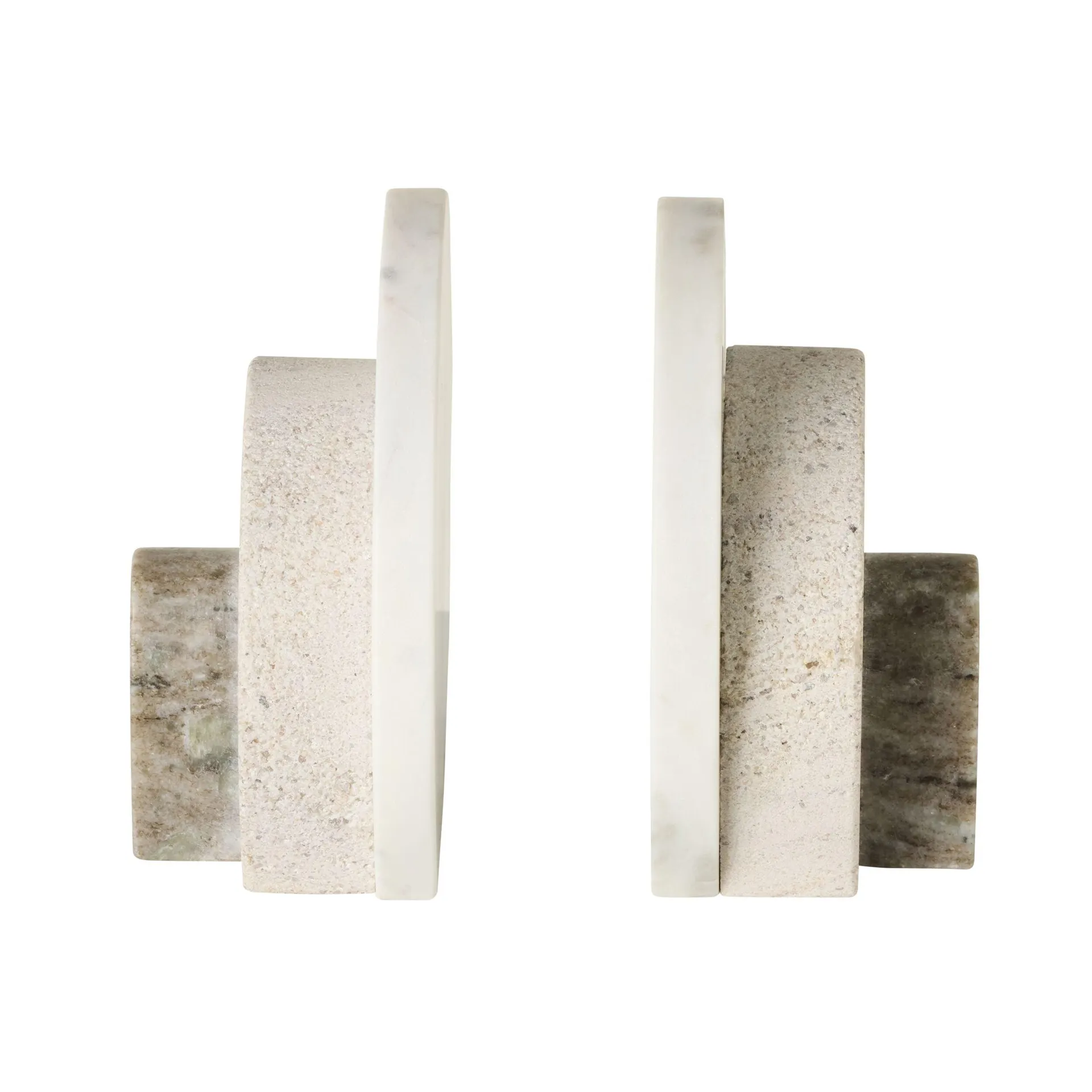 Beige Marble Orb Bookends (Set of 2)