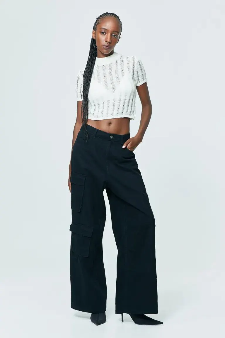 Ladder Stitch Look Knit Top