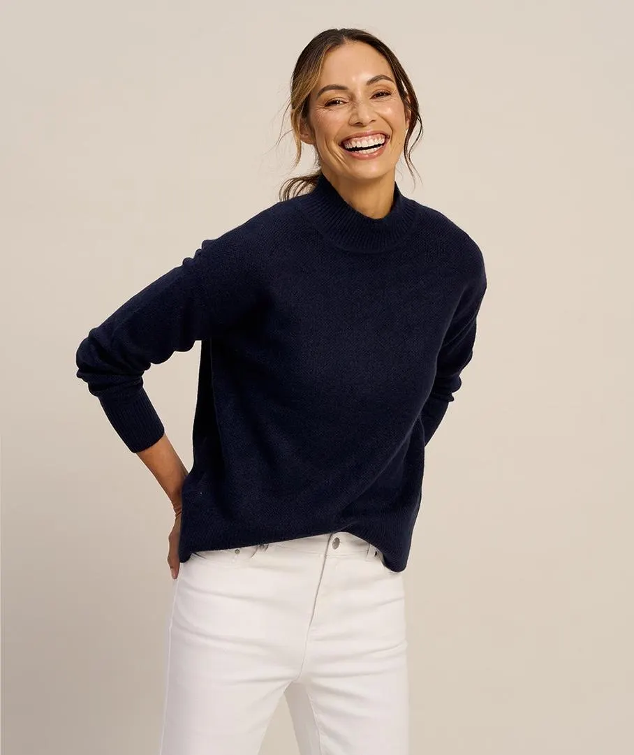 Textured Mock Neck Jumper