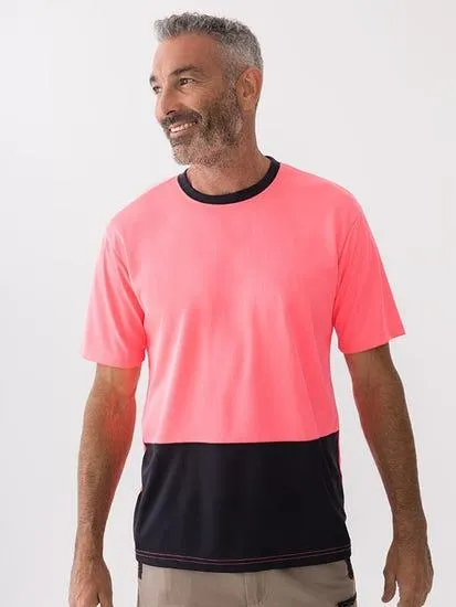 Unisex High Vis T Shirt Pink Navy