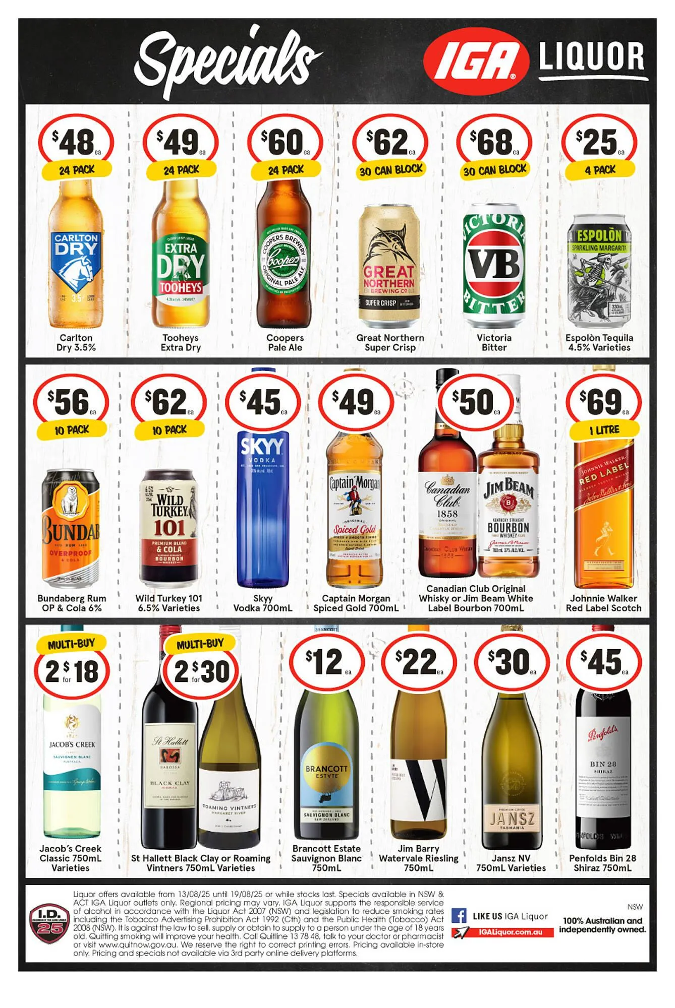IGA Liquor catalogue - Catalogue valid from 13 August to 19 August 2025 - page 1
