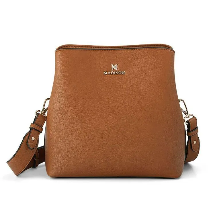 Madison Joanie 3 Compartment Crossbody Bag Light Tan