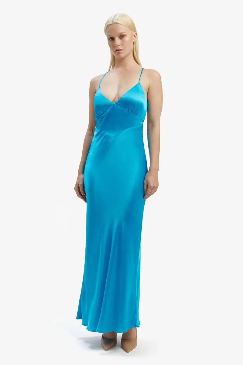 madelyn midi slip dress in marine