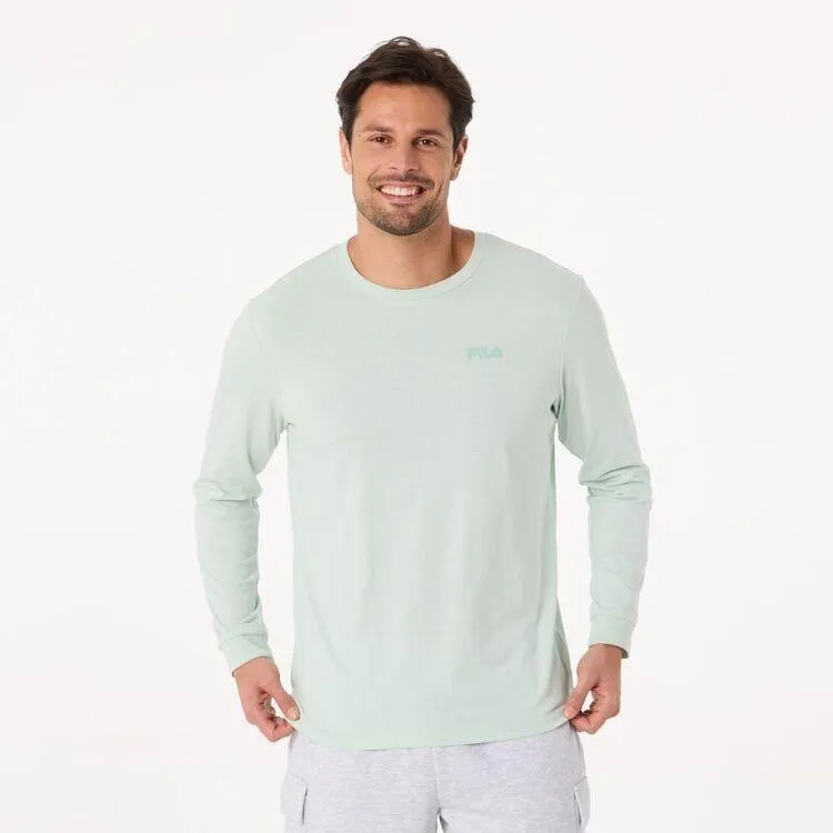 FILA Men's Leo Long Sleeve Tee With Arm Print Surf Spray