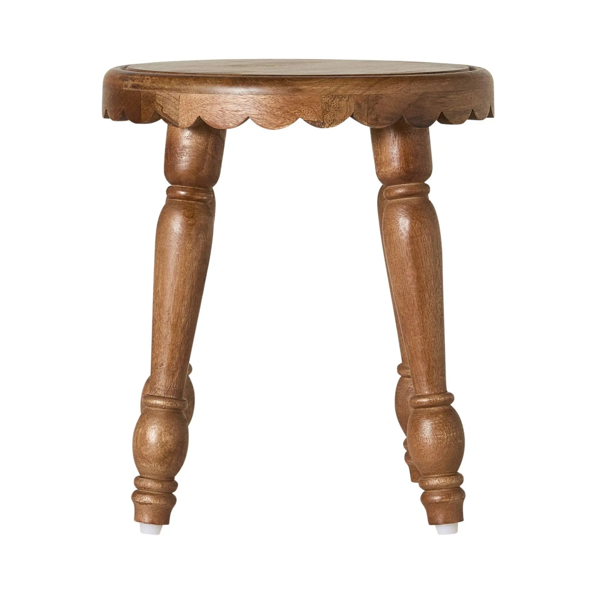 Sati Scalloped Wooden Side Table 41cm
