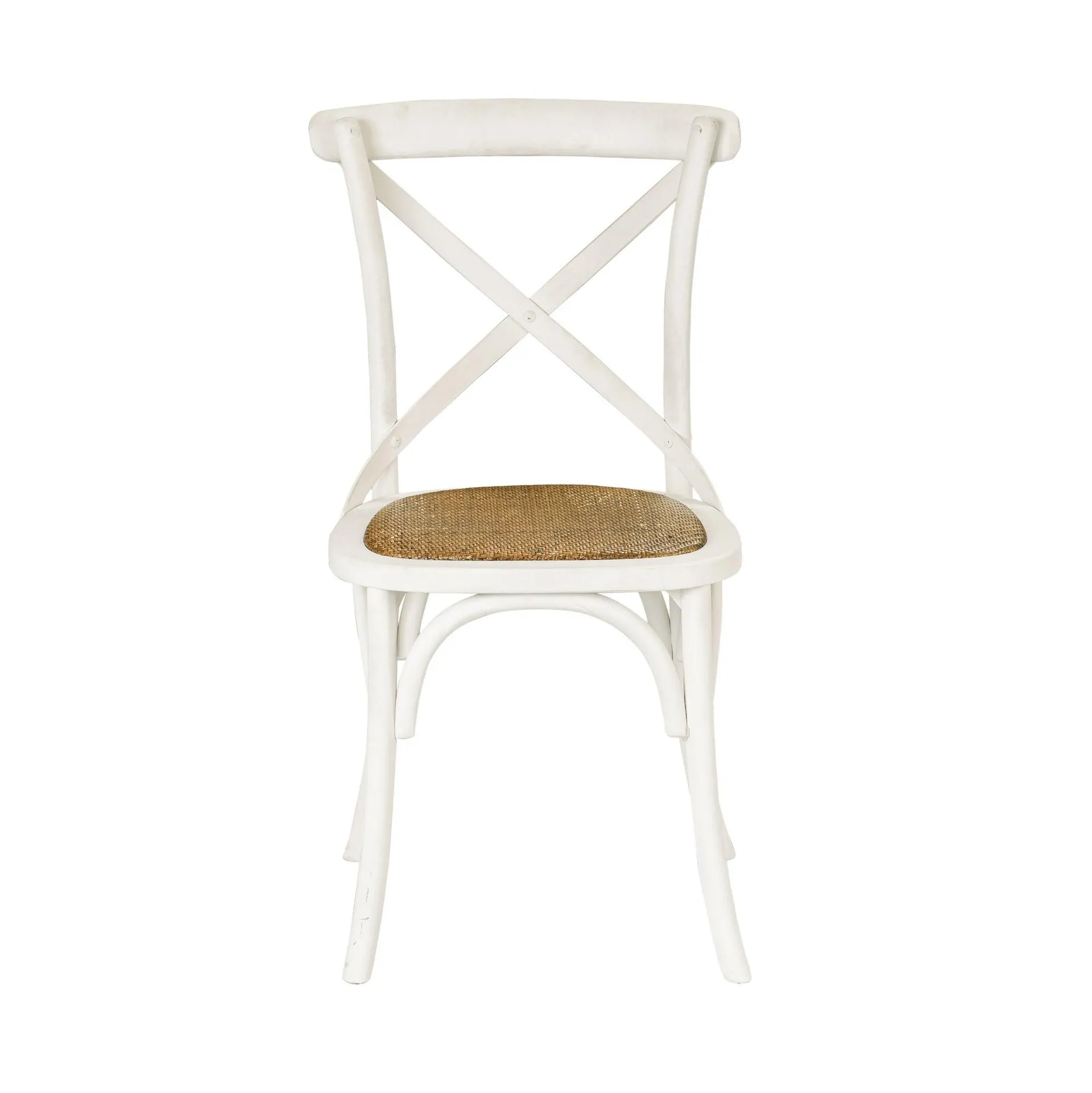 Provincial Cross Back Dining Chair Crisp White