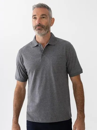 Lowes Plain Jersey Polo Grey Marle