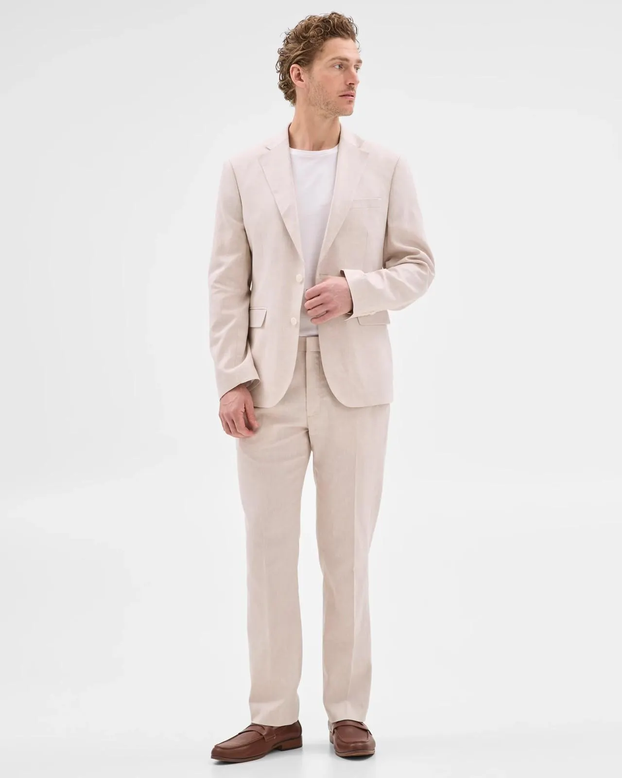 European Linen Blend Suit Pants - Preview - Neutral