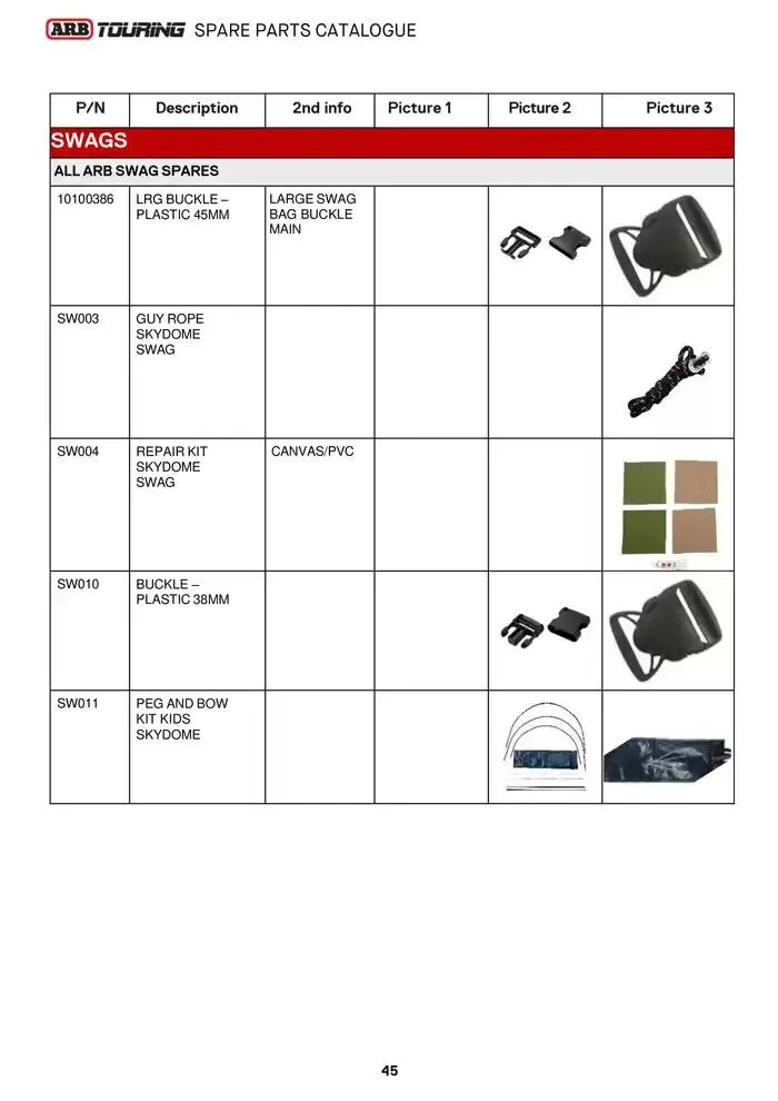 ARB Touring Spare Parts Catalogue - Catalogue valid from 14 March to 31 March 2025 - page 45