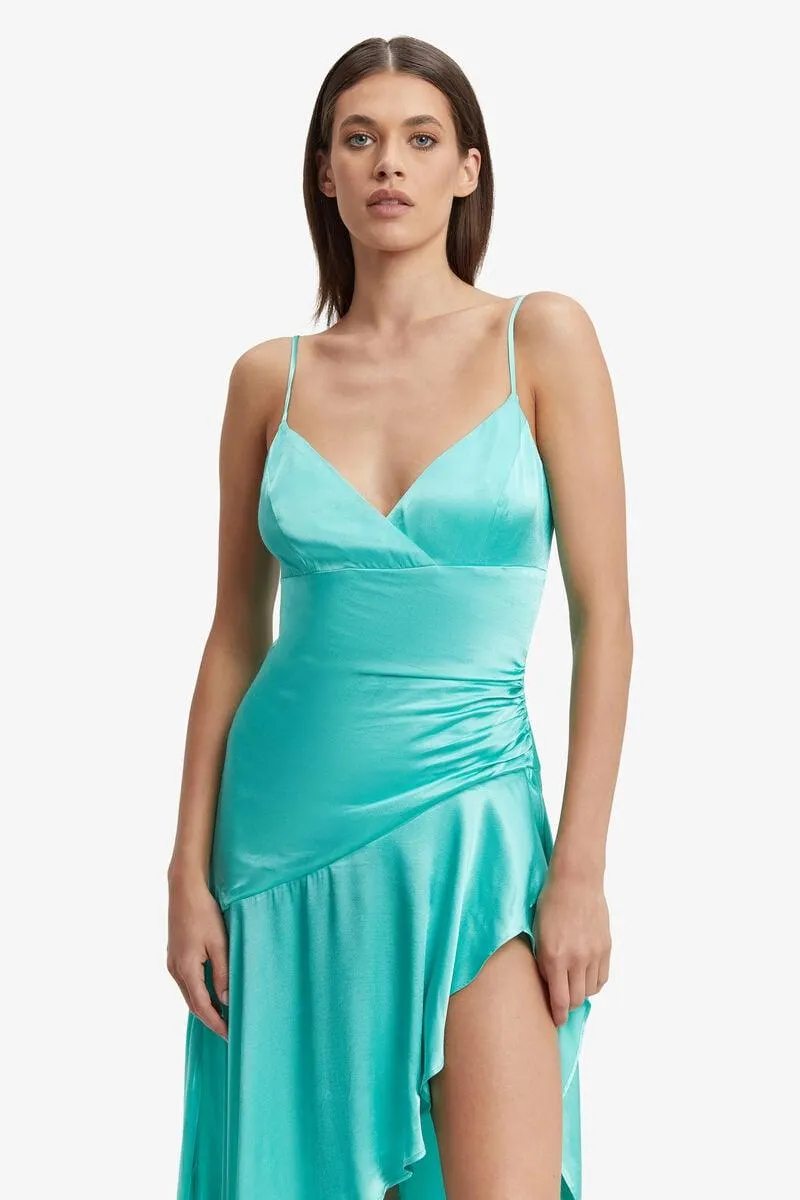 sorella midi dress in aqua